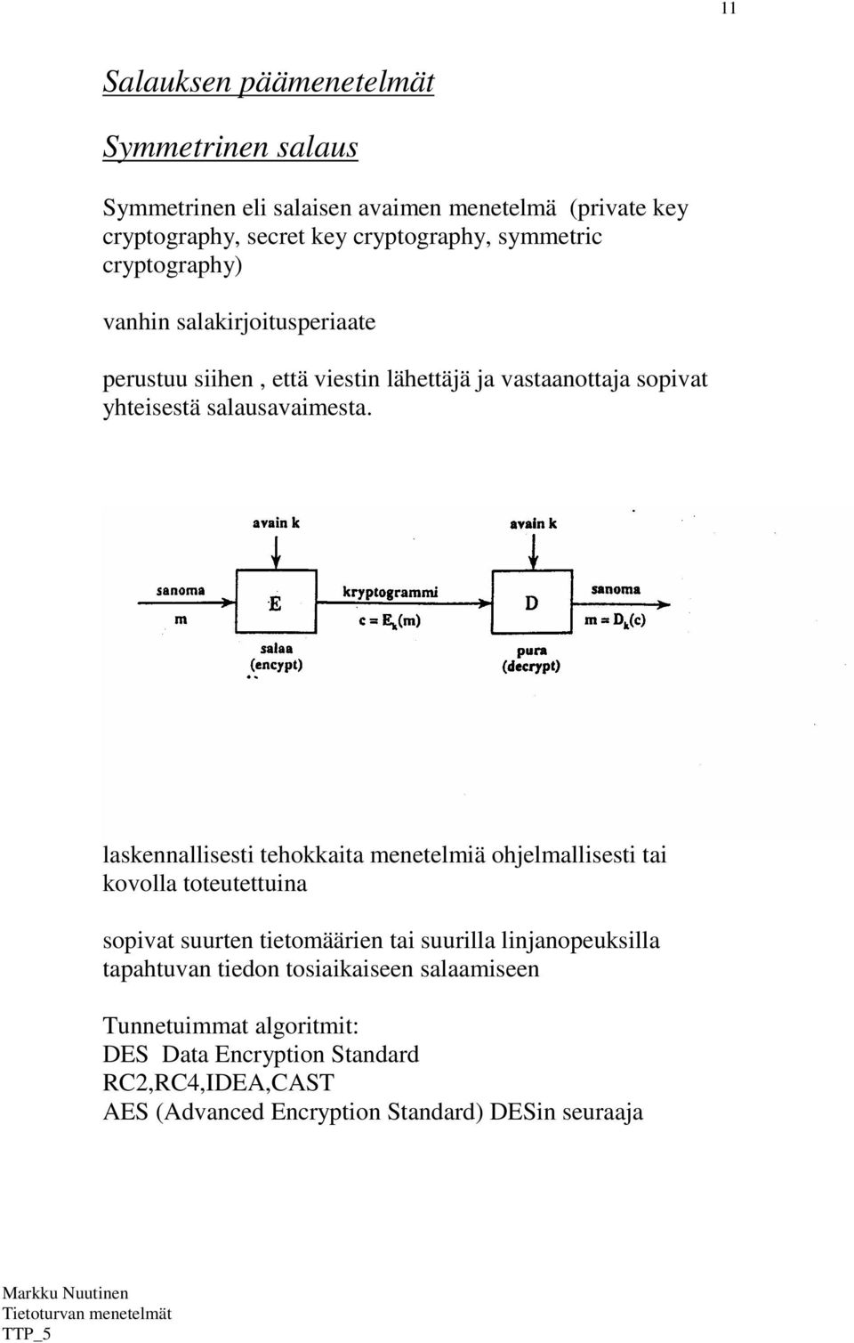 laskennallisesti tehokkaita menetelmiä ohjelmallisesti tai kovolla toteutettuina sopivat suurten tietomäärien tai suurilla linjanopeuksilla