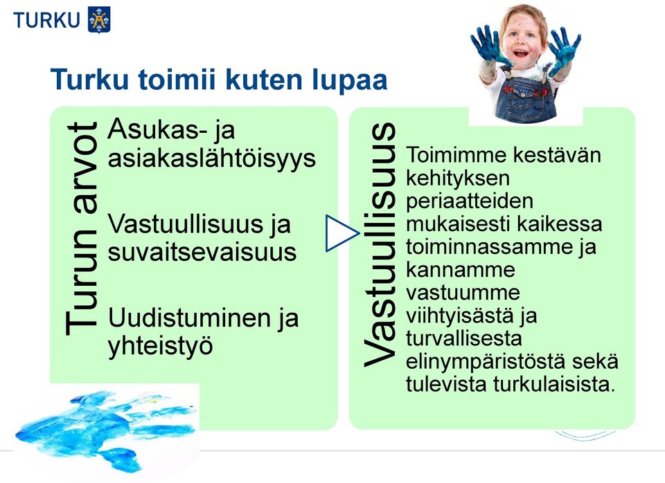 kehityksen periaatteiden mukaisesti kaikessa toiminnassamme ja kannamme vastuumme