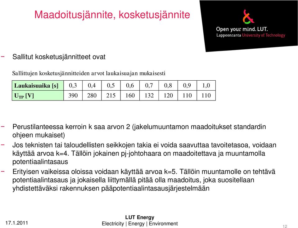 voida saavuttaa tavoitetasoa, voidaan käyttää arvoa k=4.