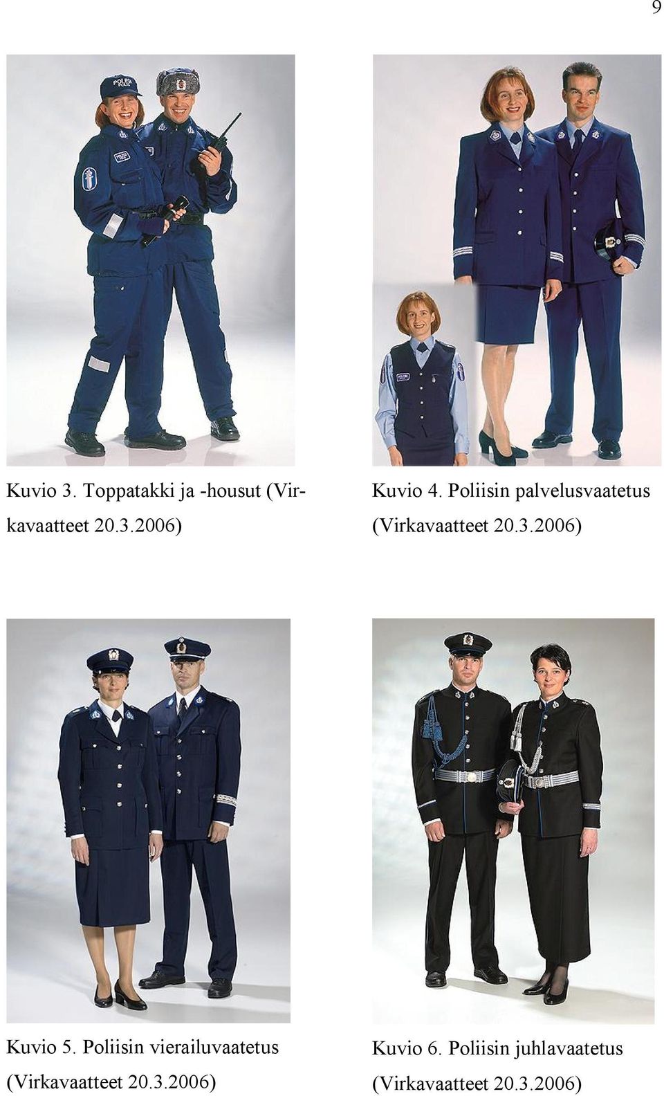 Poliisin vierailuvaatetus (Virkavaatteet 20.3.2006) Kuvio 6.