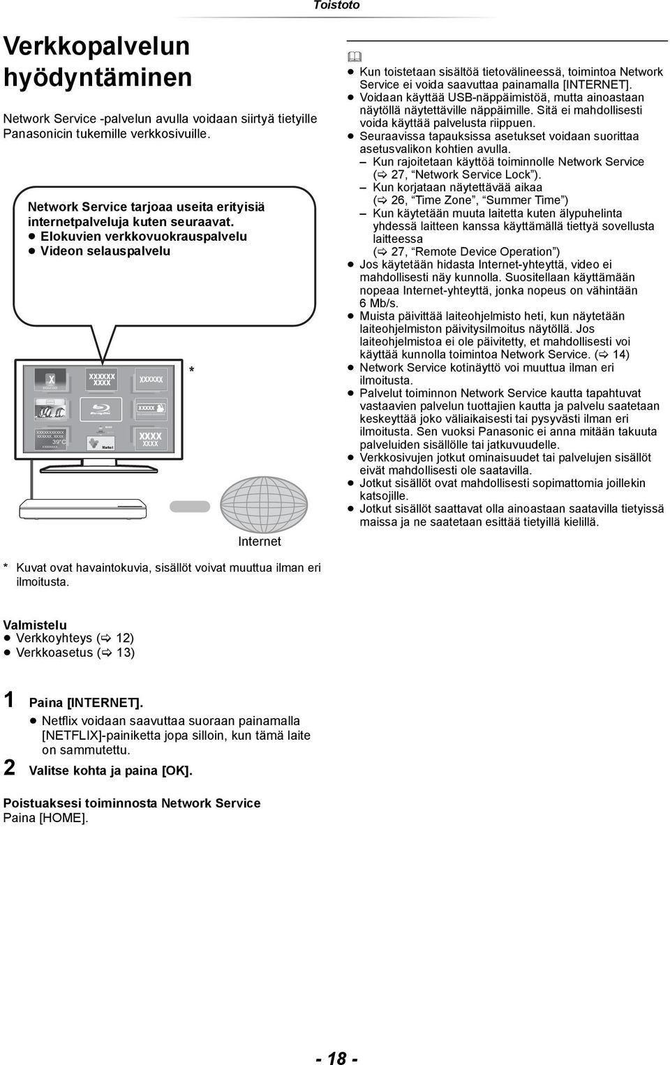 Elokuvien verkkovuokrauspalvelu Videon selauspalvelu X XXXXXXXX XXXXXXXXXXX XXXXXX, XXXX 39 C XXXXXX XXXX Market XXXXX XXXX XXXX * Internet Kun toistetaan sisältöä tietovälineessä, toimintoa Network