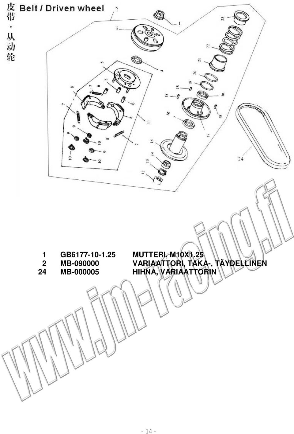 MUTTERI, M10X1.