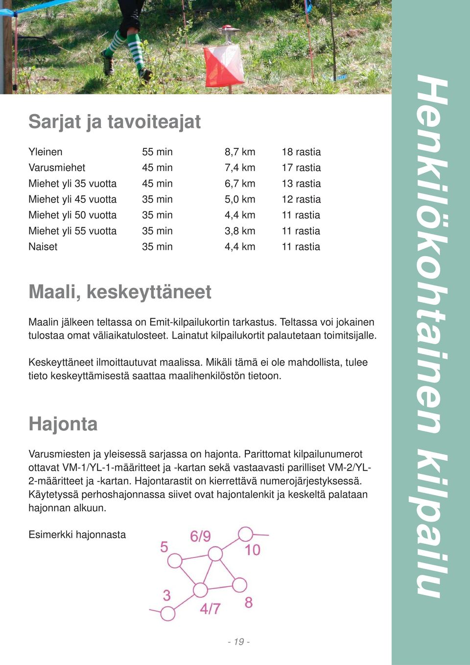 Keskeyttäneet ilmoittautuvat maalissa. Mikäli tämä ei ole mahdollista, tulee tieto keskeyttämisestä saattaa maalihenkilöstön tietoon. Varusmiesten ja yleisessä sarjassa on hajonta.