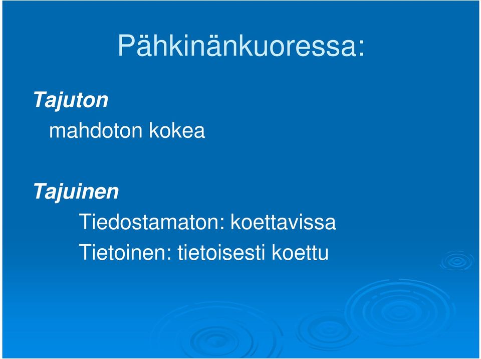 Tiedostamaton: koettavissa