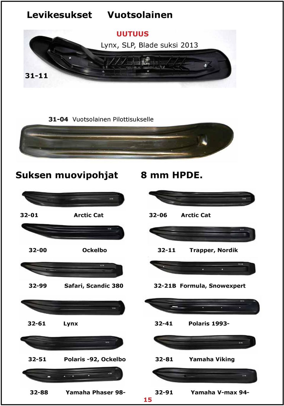 32-01 Arctic Cat 32-06 Arctic Cat 32-00 Ockelbo 32-11 Trapper, Nordik 32-99 Safari, Scandic