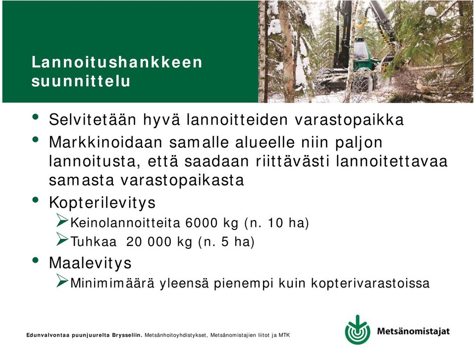 lannoitettavaa samasta varastopaikasta Kopterilevitys Keinolannoitteita 6000 kg (n.