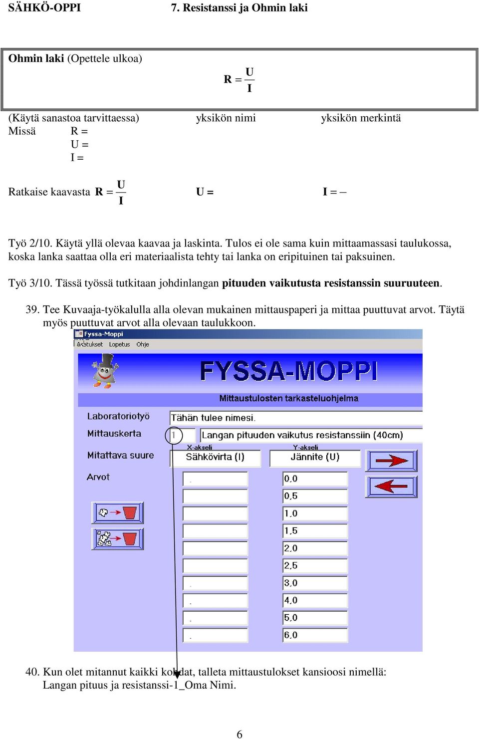 Tulos ei ole sama kuin mittaamassasi taulukossa, koska lanka saattaa olla eri materiaalista tehty tai lanka on eripituinen tai paksuinen. Työ 3/10.