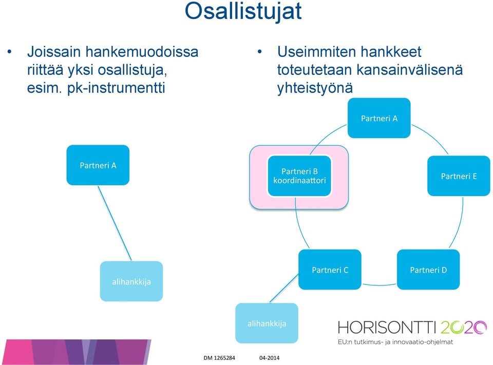 pk-instrumentti Useimmiten hankkeet toteutetaan