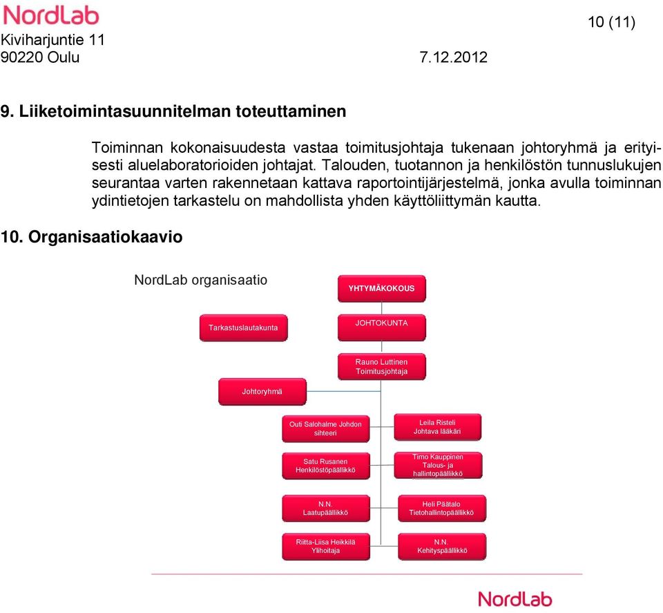 Talouden, tuotannon ja henkilöstön tunnuslukujen seurantaa varten rakennetaan kattava raportointijärjestelmä, jonka avulla toiminnan ydintietojen tarkastelu on mahdollista yhden käyttöliittymän