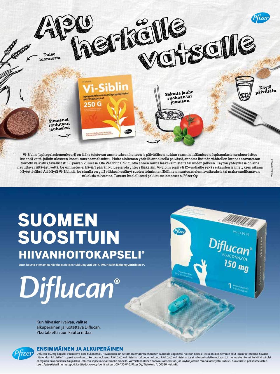 Hiivasienen aiheuttaman emätintulehduksen (Candida-vaginiitti) hoitoon naisille, joilla on aikaisemmin ollut lääkärin toteama hiivasienitulehdus. Aikuisille 1 kapseli suun kautta kerta-annoksena.