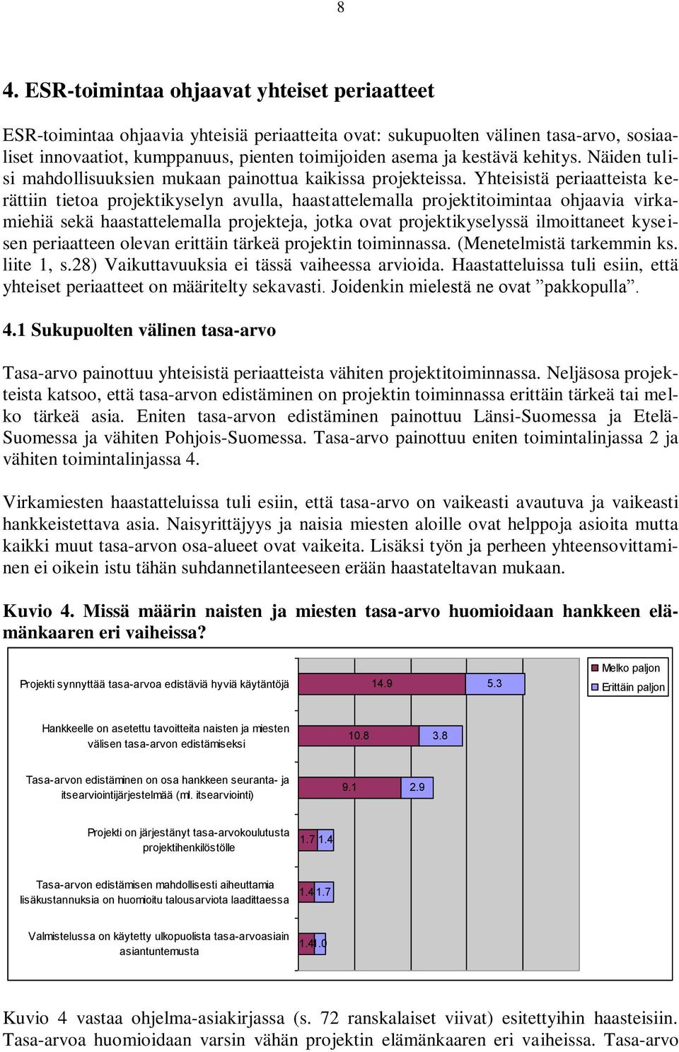 Yhteisistä periaatteista kerättiin tietoa projektikyselyn avulla, haastattelemalla projektitoimintaa ohjaavia virkamiehiä sekä haastattelemalla projekteja, jotka ovat projektikyselyssä ilmoittaneet