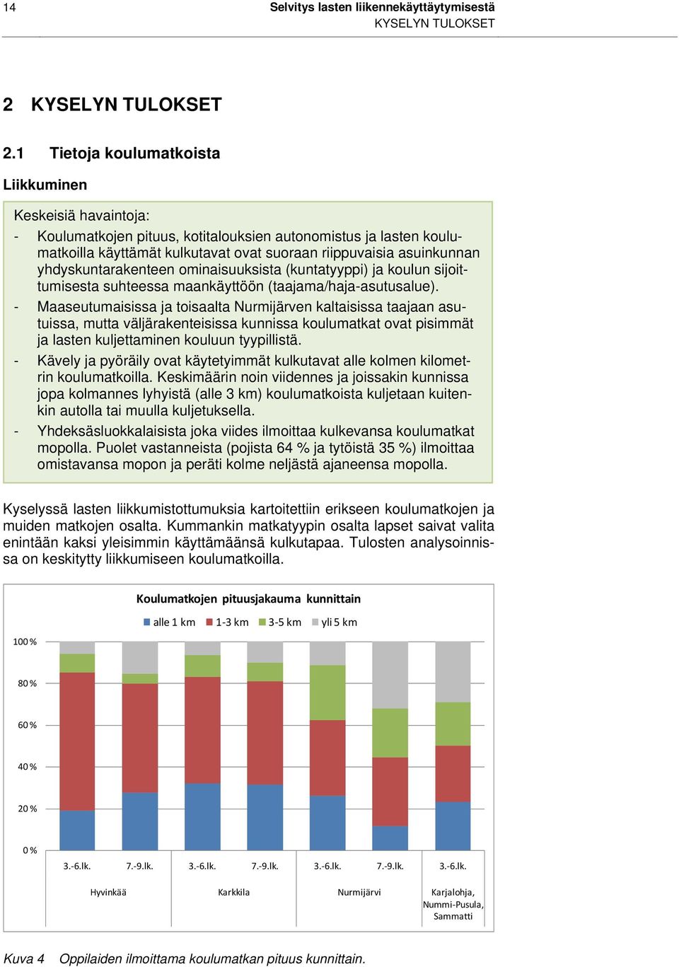 yhdyskuntarakenteen ominaisuuksista (kuntatyyppi) ja koulun sijoittumisesta suhteessa maankäyttöön (taajama/haja-asutusalue).