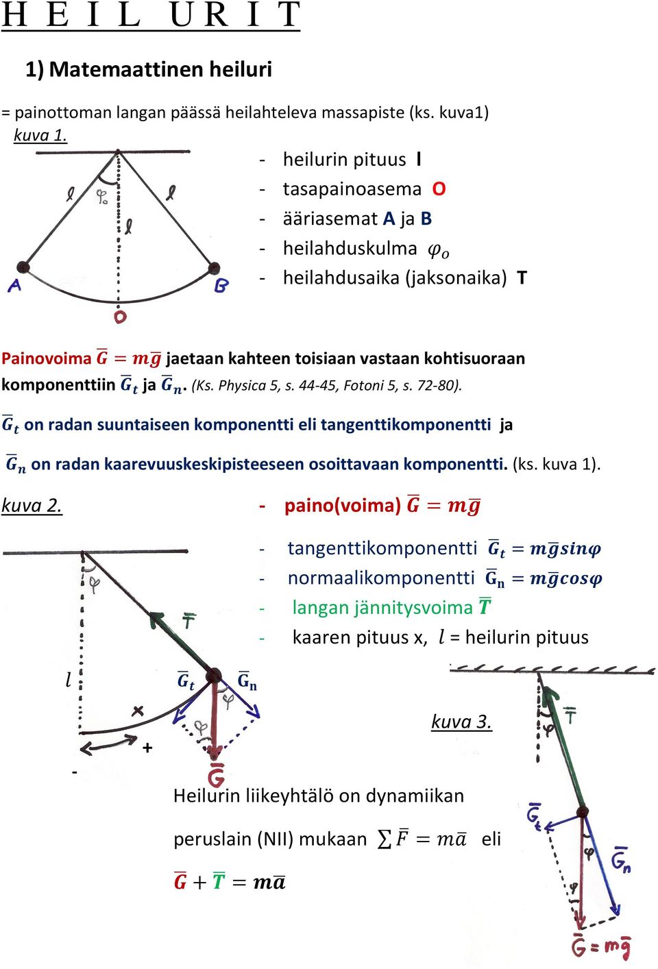 komponenttiin ja. (Ks. Physica 5, s. 44-45, Fotoni 5, s. 72-80).