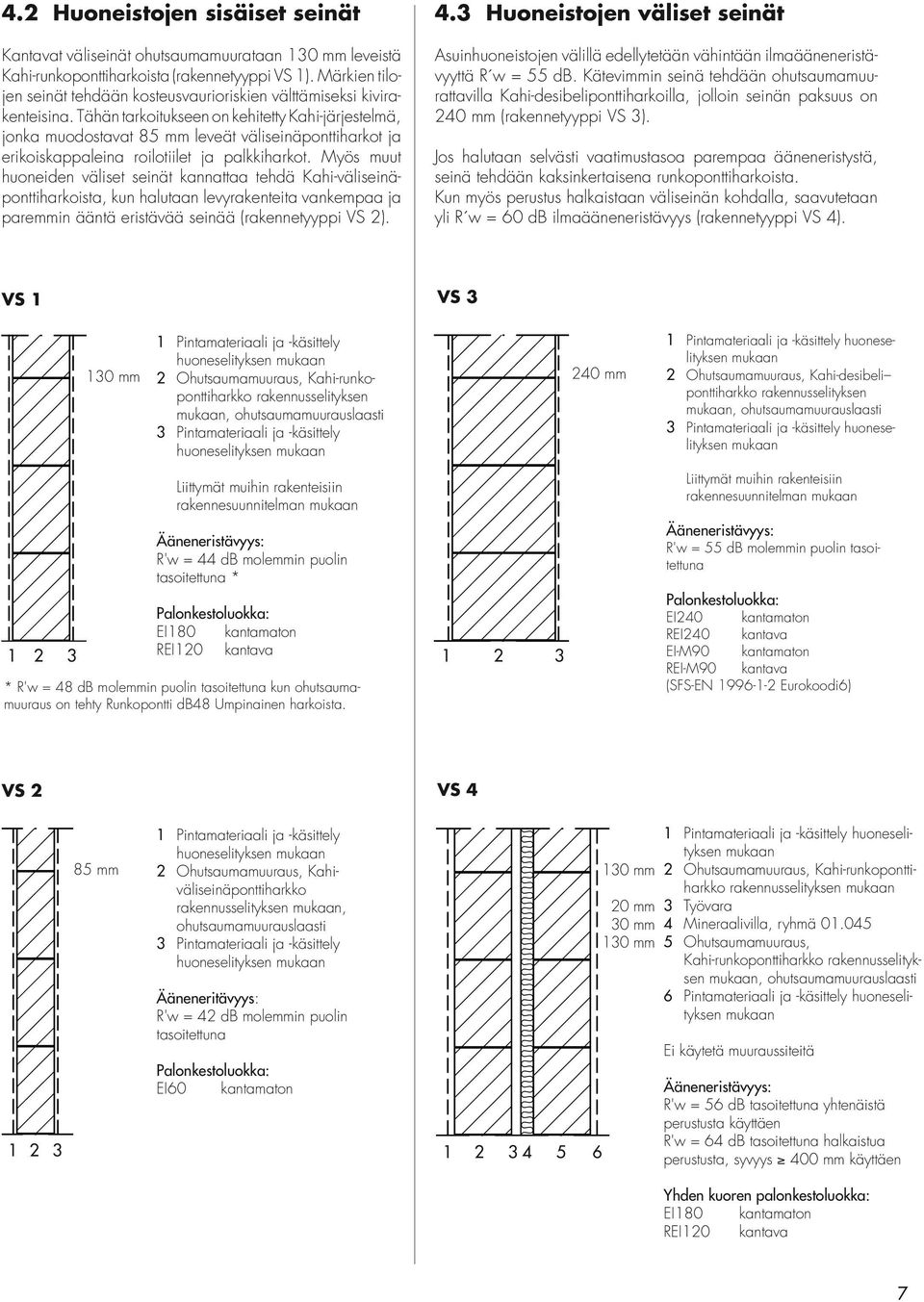 Tähän tarkoitukseen on kehitetty Kahi-järjestelmä, jonka muodostavat 85 mm leveät väliseinäponttiharkot ja erikoiskappaleina roilotiilet ja palkkiharkot.