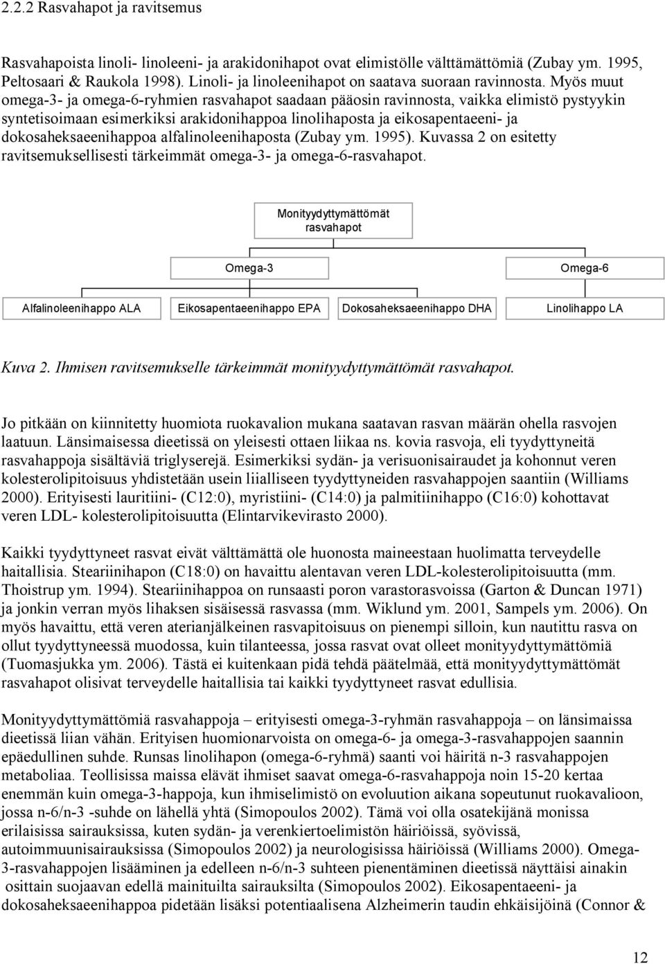 Myös muut omega-3- ja omega-6-ryhmien rasvahapot saadaan pääosin ravinnosta, vaikka elimistö pystyykin syntetisoimaan esimerkiksi arakidonihappoa linolihaposta ja eikosapentaeeni- ja