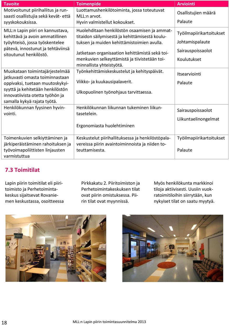 Muokataan toimintajärjestelmää jatkuvasti omasta toiminnastaan oppivaksi, tuetaan muutoskykyisyyttä ja kehitetään henkilöstön innovatiivista otetta työhön ja samalla kykyä rajata työtä.