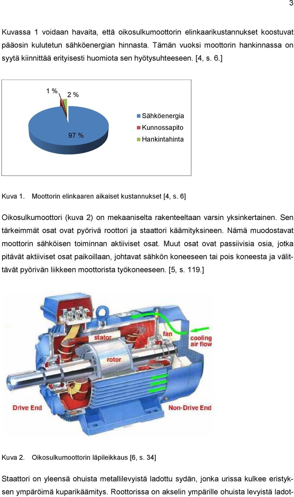 Moottorin elinkaaren aikaiset kustannukset [4, s. 6] Oikosulkumoottori (kuva 2) on mekaaniselta rakenteeltaan varsin yksinkertainen.