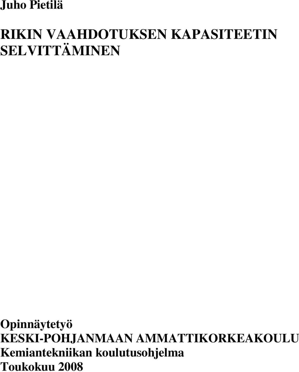 Opinnäytetyö KESKI-POHJANMAAN
