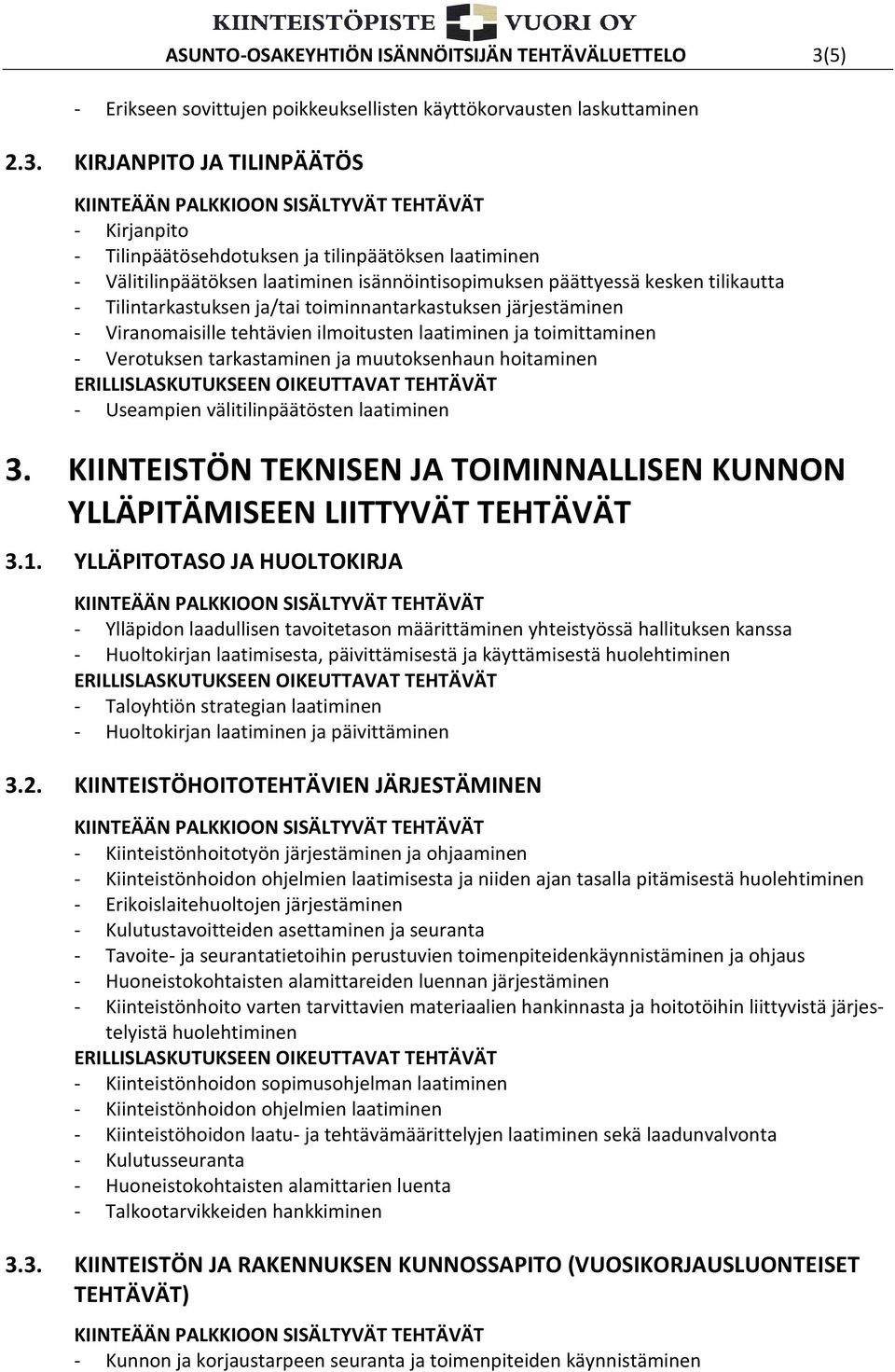KIRJANPITO JA TILINPÄÄTÖS - Kirjanpito - Tilinpäätösehdotuksen ja tilinpäätöksen laatiminen - Välitilinpäätöksen laatiminen isännöintisopimuksen päättyessä kesken tilikautta - Tilintarkastuksen