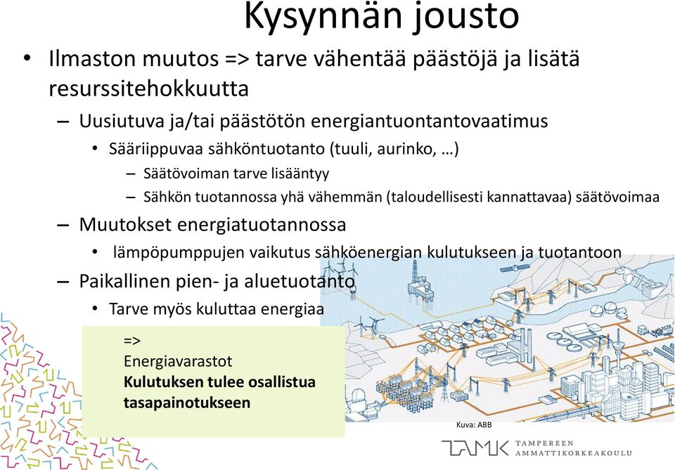 vähemmän (taloudellisesti kannattavaa) säätövoimaa Muutokset energiatuotannossa lämpöpumppujen vaikutus sähköenergian kulutukseen