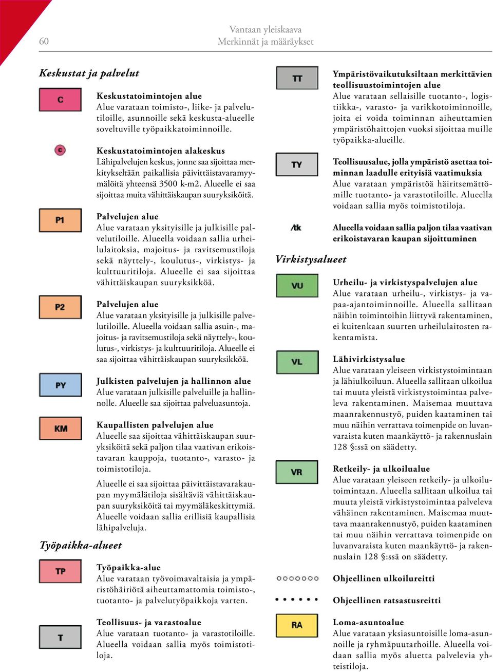 Alueelle ei saa sijoittaa muita vähittäiskaupan suuryksiköitä. Palvelujen alue Alue varataan yksityisille ja julkisille palvelutiloille.