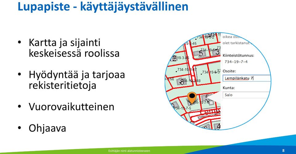 tarjoaa rekisteritietoja Vuorovaikutteinen