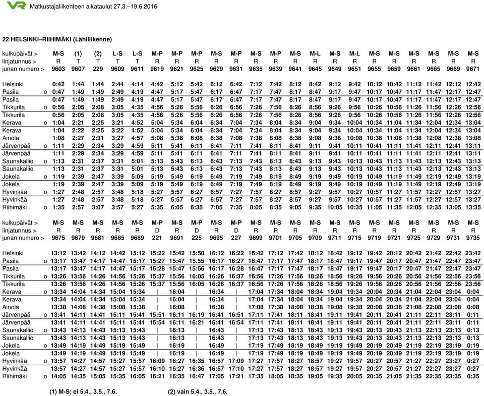 8:42 9:12 9:42 10:12 10:42 11:12 11:42 12:12 12:42 Pasila o 0:47 1:49 1:49 2:49 4:19 4:47 5:17 5:47 6:17 6:47 7:17 7:47 8:17 8:47 9:17 9:47 10:17 10:47 11:17 11:47 12:17 12:47 Pasila 0:47 1:49 1:49