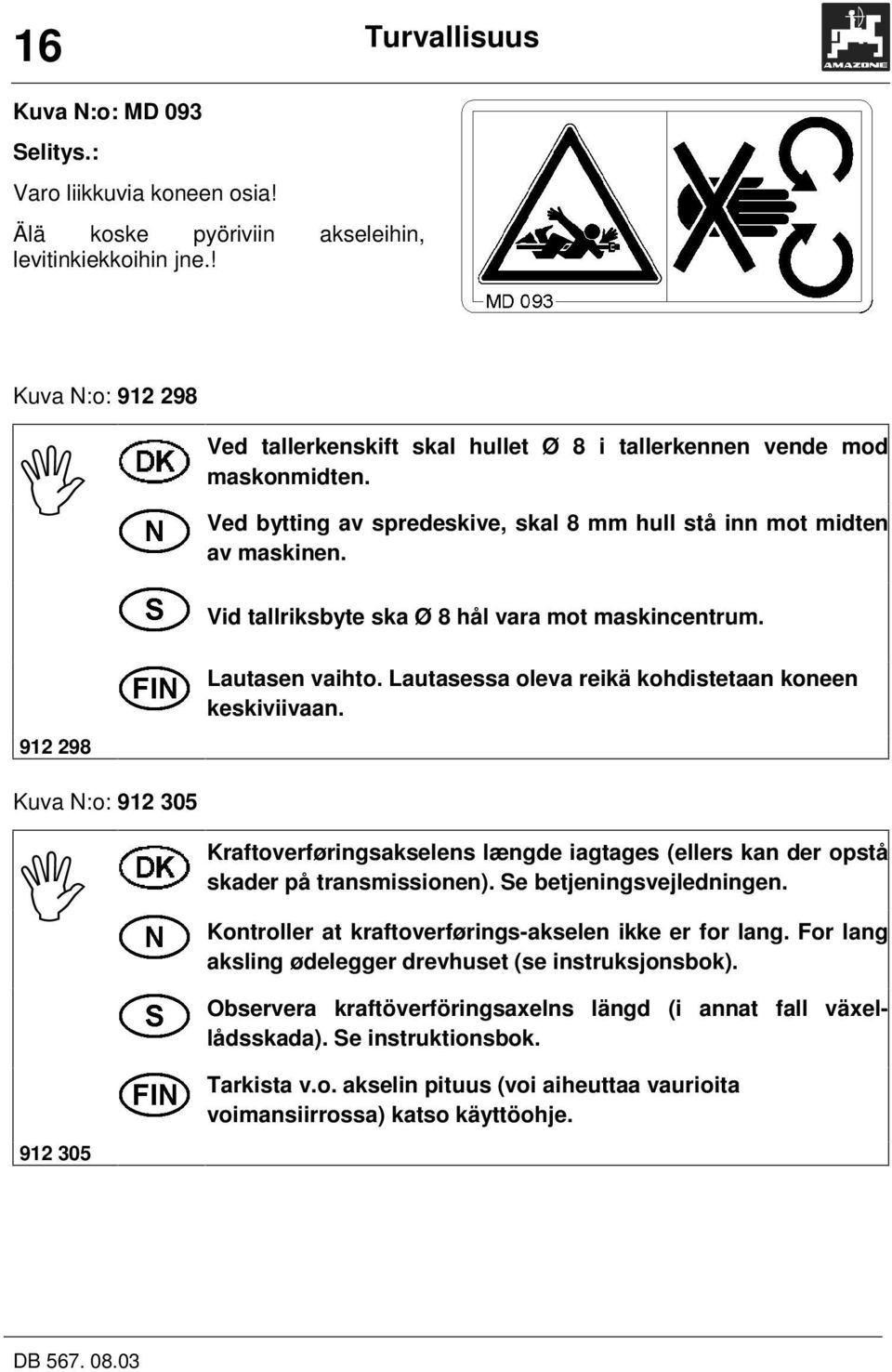 Vid tallriksbyte ska Ø 8 hål vara mot maskincentrum. Lautasen vaihto. Lautasessa oleva reikä kohdistetaan koneen keskiviivaan.