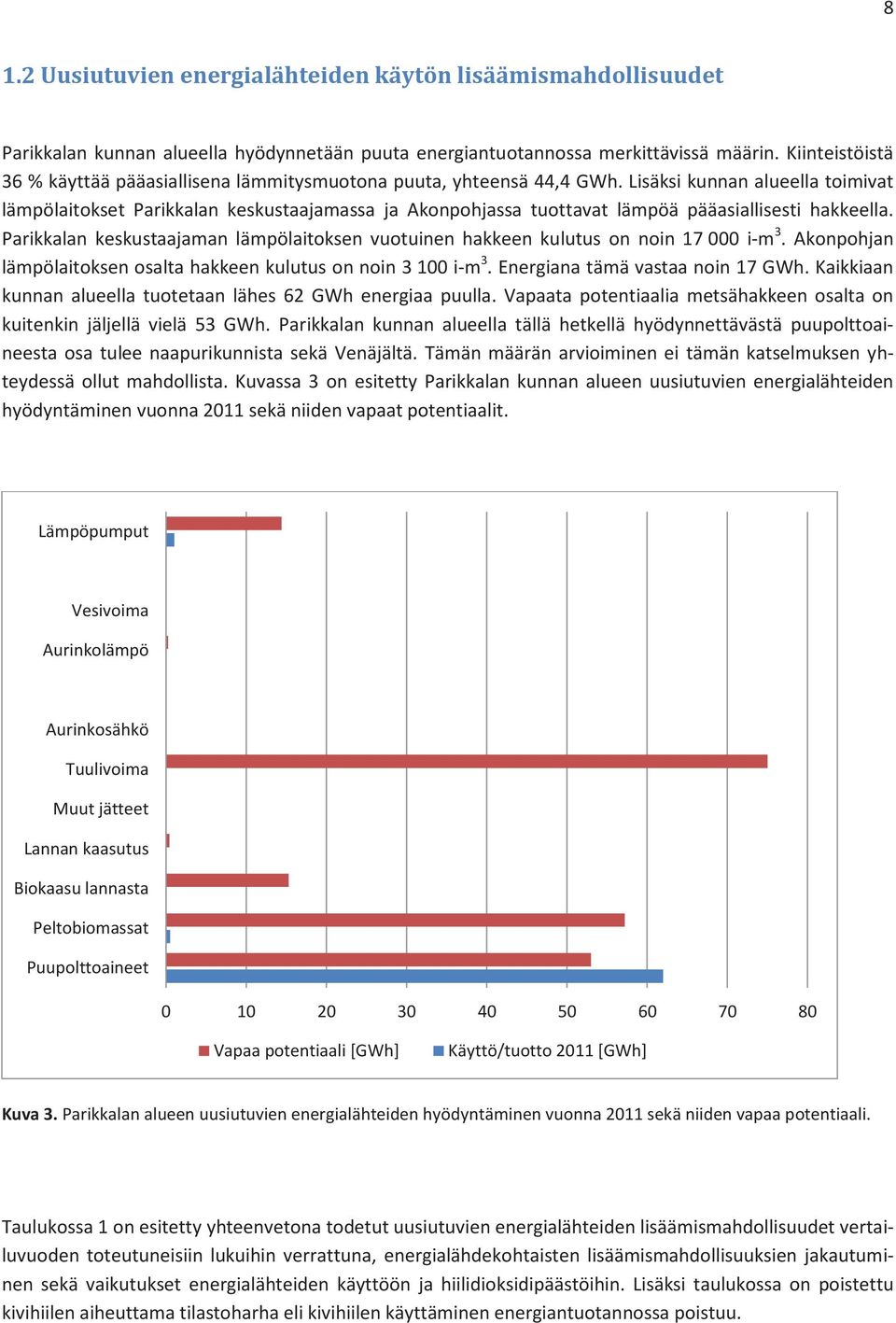 Lisäksi kunnan alueella toimivat lämpölaitokset Parikkalan keskustaajamassa ja Akonpohjassa tuottavat lämpöä pääasiallisesti hakkeella.