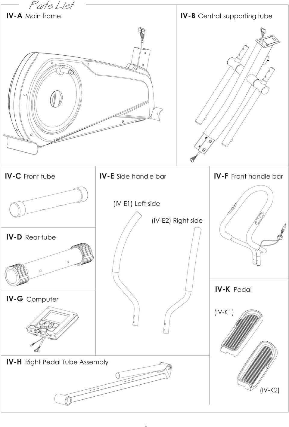 Left side (IV-E2) Right side IV-D Rear tube IV-G