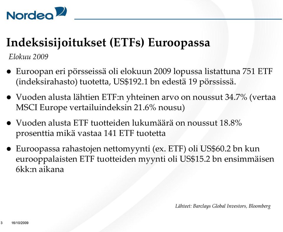 6% nousu) Vuoden alusta ETF tuotteiden lukumäärä on noussut 18.