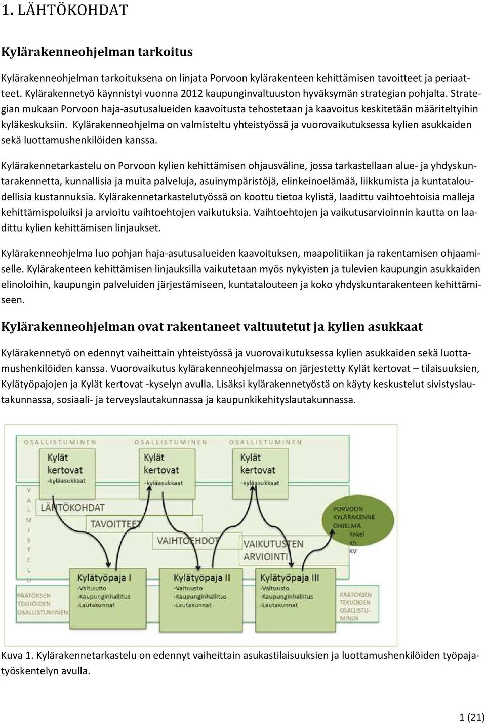 Strategian mukaan Porvoon haja-asutusalueiden kaavoitusta tehostetaan ja kaavoitus keskitetään määriteltyihin kyläkeskuksiin.