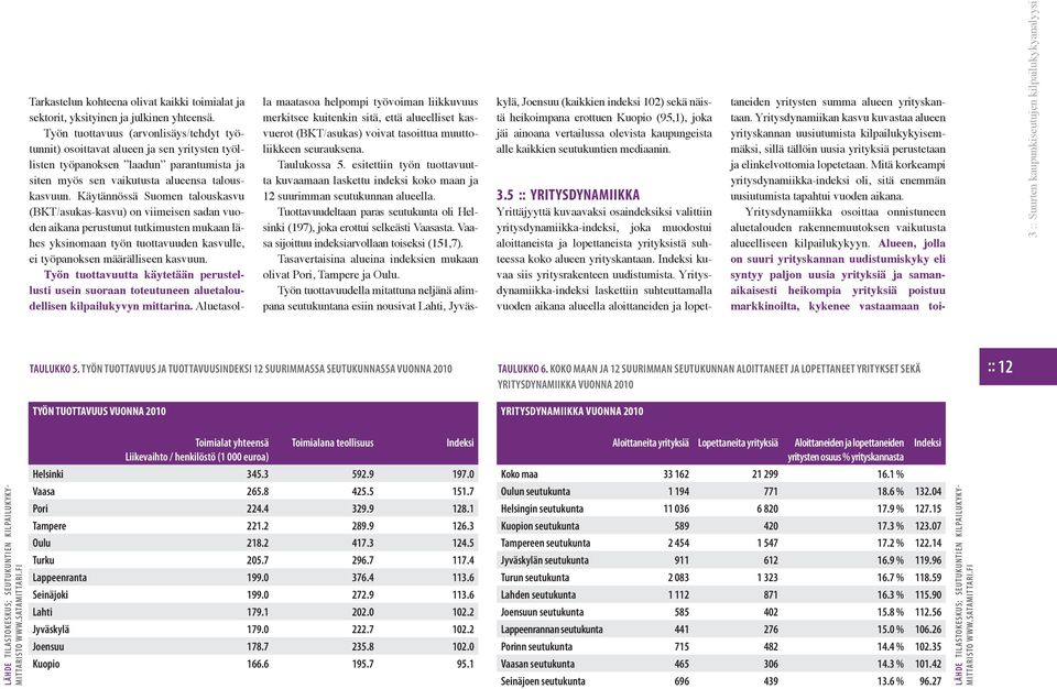 Käytännössä Suomen talouskasvu (BKT/asukas-kasvu) on viimeisen sadan vuoden aikana perustunut tutkimusten mukaan lähes yksinomaan työn tuottavuuden kasvulle, ei työpanoksen määrälliseen kasvuun.