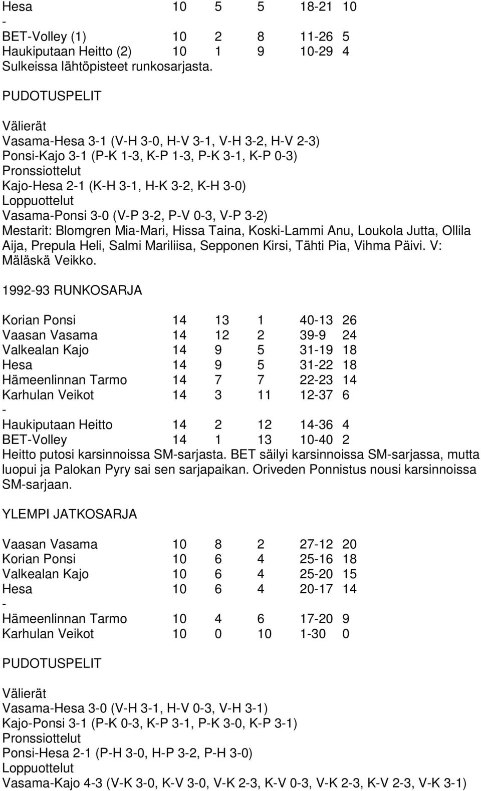 V: Mäläskä Veikko.