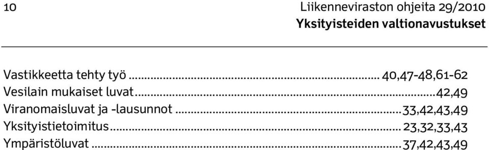 .. 42,49 Viranomaisluvat ja -lausunnot.