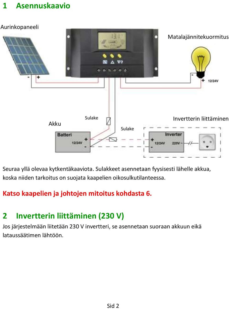 Sulakkeet asennetaan fyysisesti lähelle akkua, koska niiden tarkoitus on suojata kaapelien