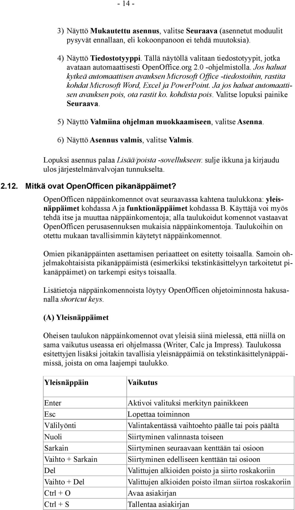 Jos haluat kytkeä automaattisen avauksen Microsoft Office -tiedostoihin, rastita kohdat Microsoft Word, Excel ja PowerPoint. Ja jos haluat automaattisen avauksen pois, ota rastit ko. kohdista pois.