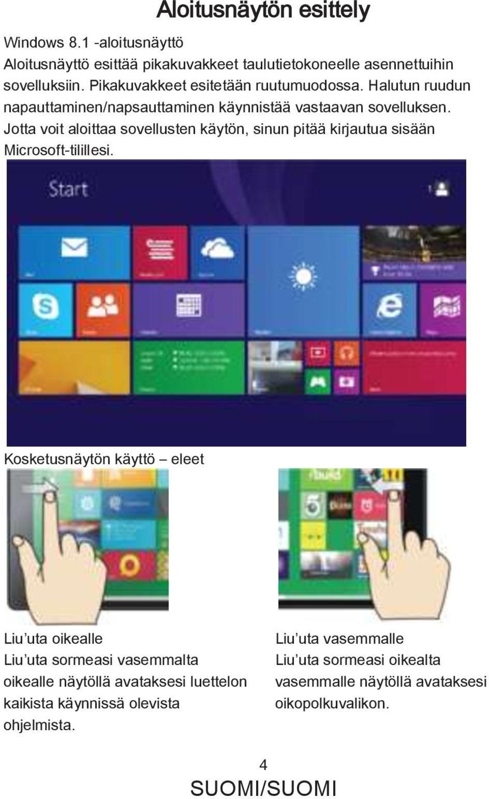 Jotta voit aloittaa sovellusten käytön, sinun pitää kirjautua sisään Microsoft-tilillesi.