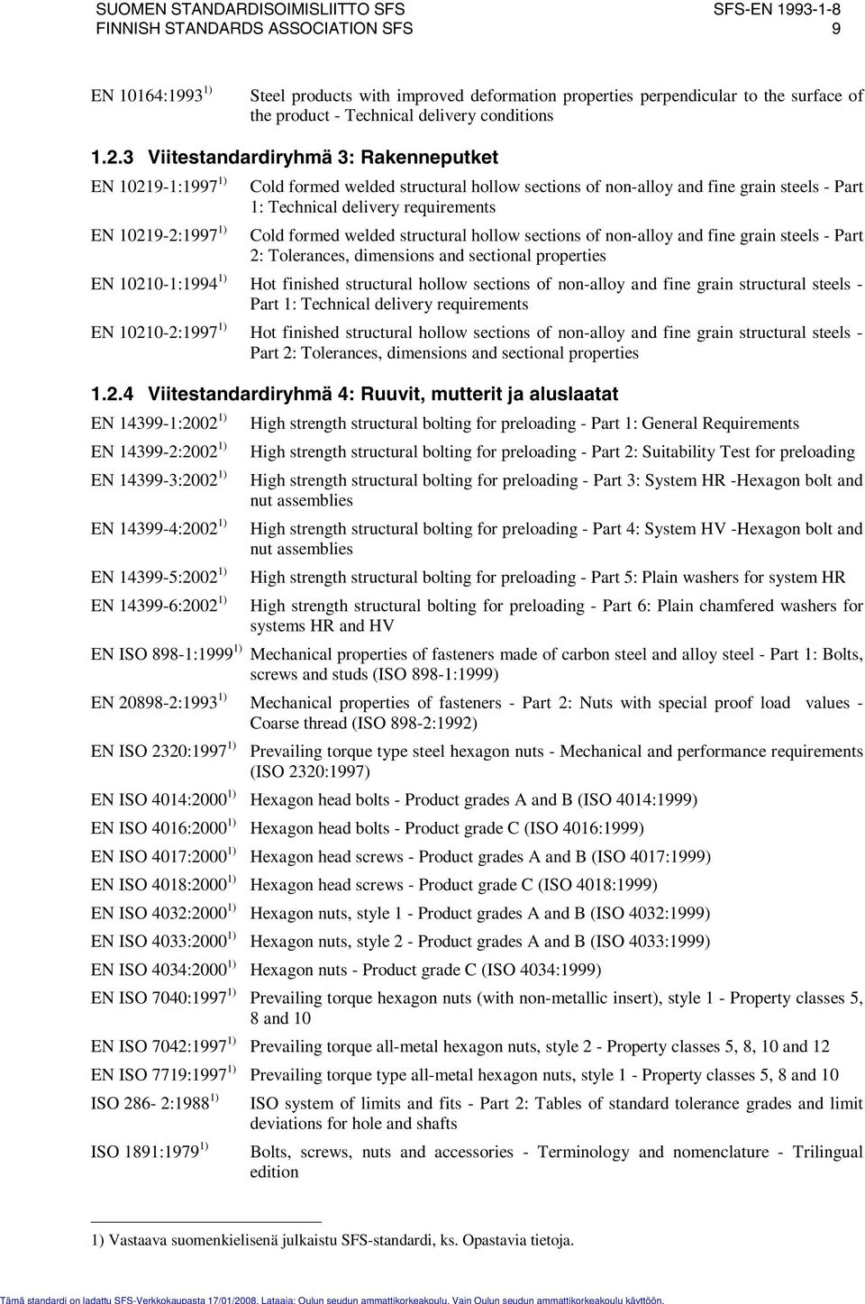 ormed welded structural hollow sections o non-alloy and ine grain steels - Part : Tolerances, dimensions and sectional properties EN 1010-1:1994 1) Hot inished structural hollow sections o non-alloy