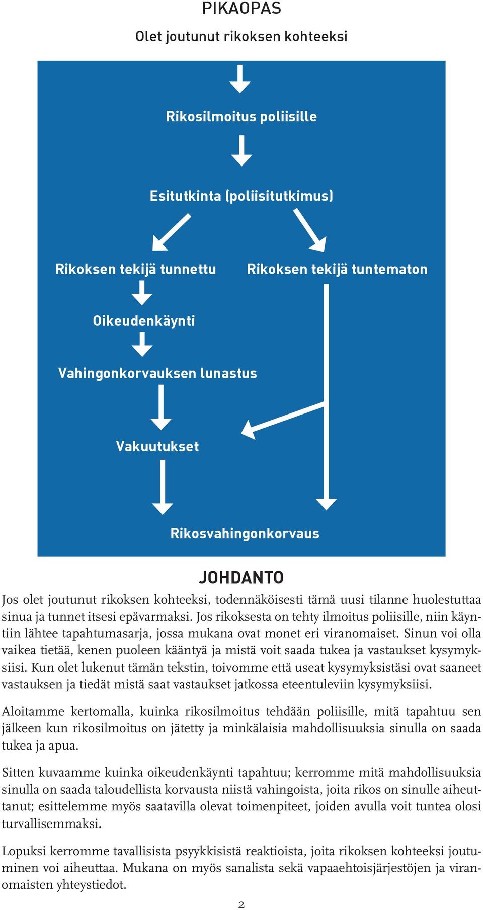 Jos rikoksesta on tehty ilmoitus poliisille, niin käyntiin lähtee tapahtumasarja, jossa mukana ovat monet eri viranomaiset.