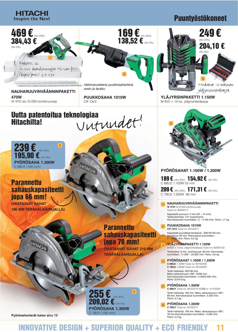 00W Parannettu sahauskapasiteetti jopa 66 mm! (VASTAAVAT SAHAT 90 MM TERÄHALKAISIJALLA) Parannettu sahauskapasiteetti jopa 78 mm! (VASTAAVAT SAHAT 0 MM TERÄHALKAISIJALLA) 89,9 C 6BU.