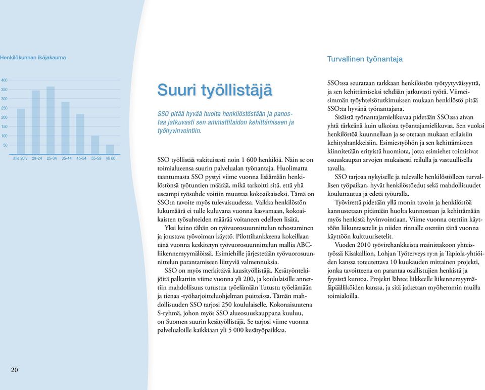 Huolimatta taantumasta SSO pystyi viime vuonna lisäämään henkilöstönsä työtuntien määrää, mikä tarkoitti sitä, että yhä useampi työsuhde voitiin muuttaa kokoaikaiseksi.