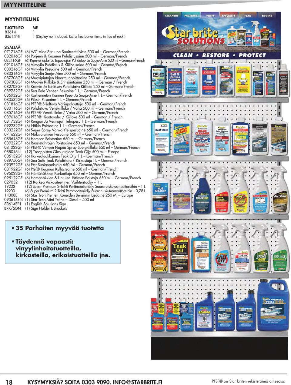 Ja Suoja-Aine 500 ml German/French 091016GF (6) Vinyylin Puhdistus & Kiillotusaine 500 ml German/French 080216GF (6) Vinyylin Pesuaine 500 ml German/French 080316GF (6) Vinyylin Suoja-Aine 500 ml