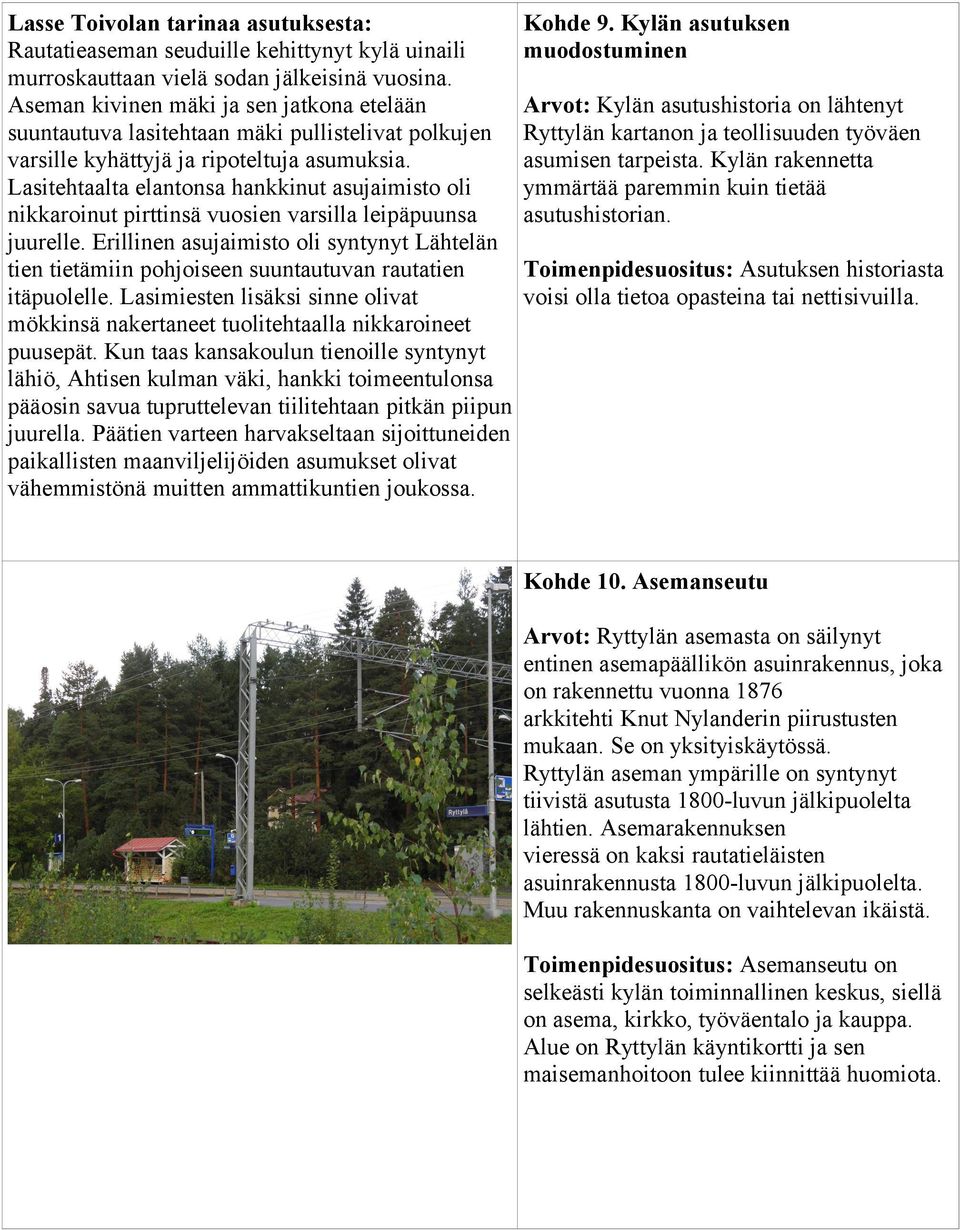 Lasitehtaalta elantonsa hankkinut asujaimisto oli nikkaroinut pirttinsä vuosien varsilla leipäpuunsa juurelle.