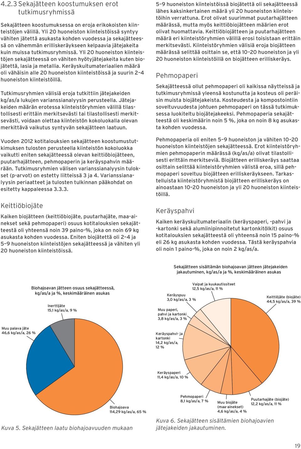 Yli 20 huoneiston kiinteistöjen sekajätteessä on vähiten hyötyjätejakeita kuten biojätettä, lasia ja metallia.