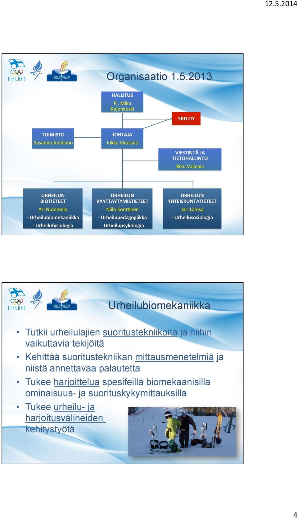 - Urheilufysiologia URHEILUN KÄYTTÄYTYMISTIETEET Niilo KonBnen - Urheilupedagogiikka - Urheilupsykologia URHEILUN YHTEISKUNTATIETEET Jari Lämsä - Urheilusosiologia