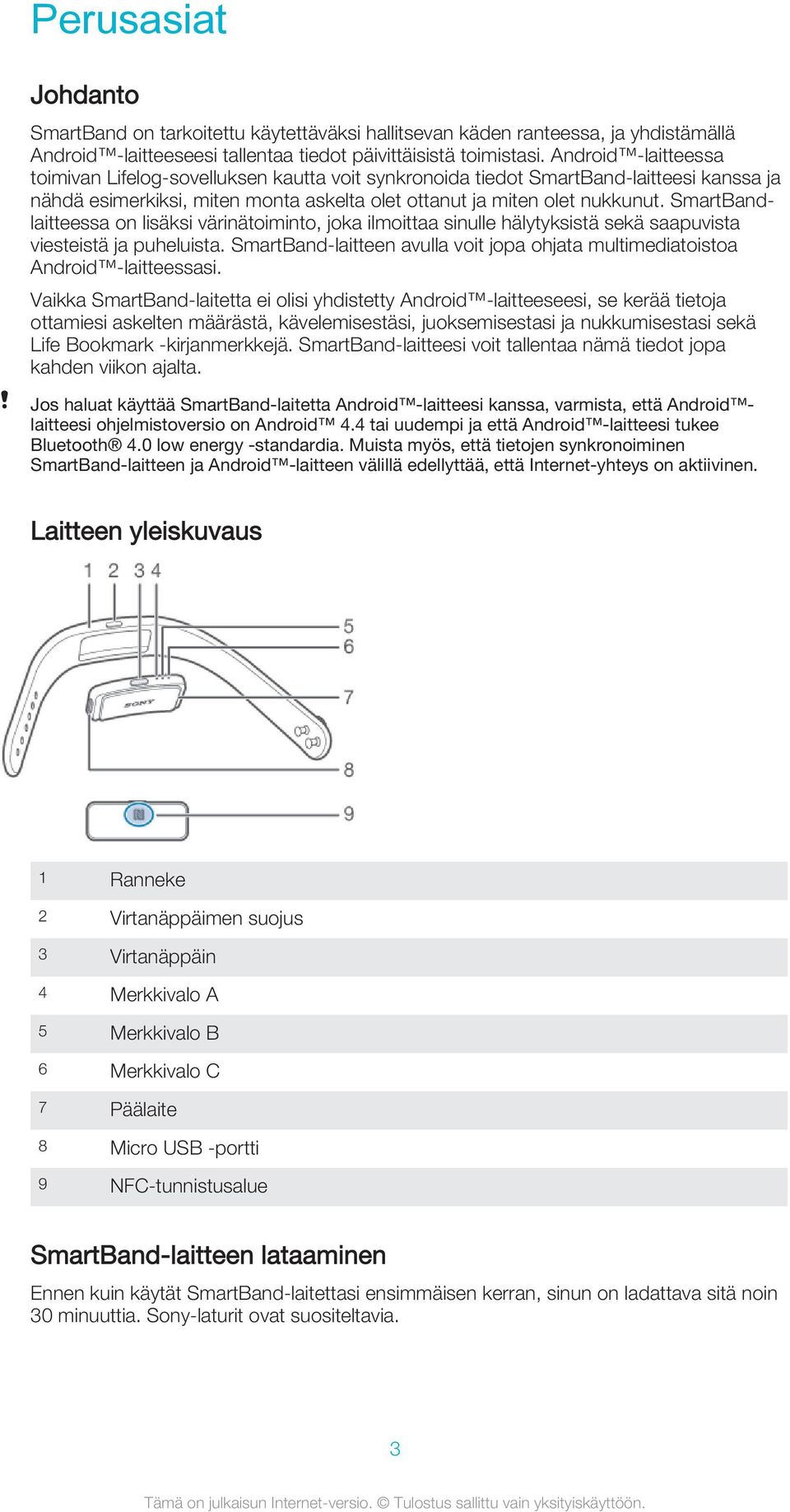 SmartBandlaitteessa on lisäksi värinätoiminto, joka ilmoittaa sinulle hälytyksistä sekä saapuvista viesteistä ja puheluista.