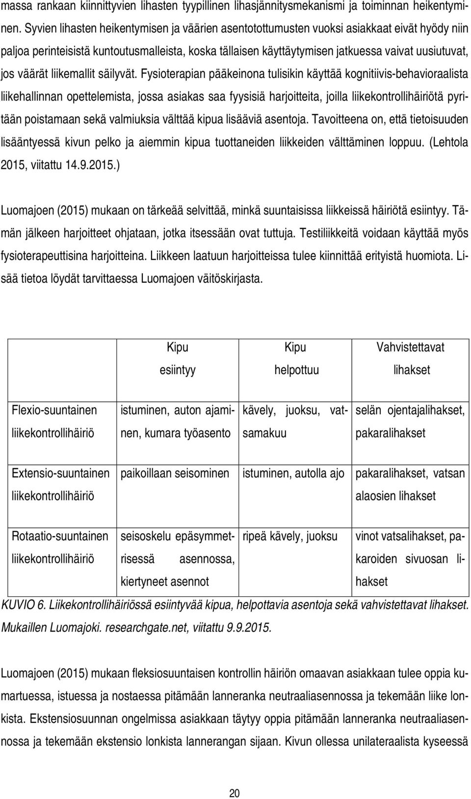 väärät liikemallit säilyvät.