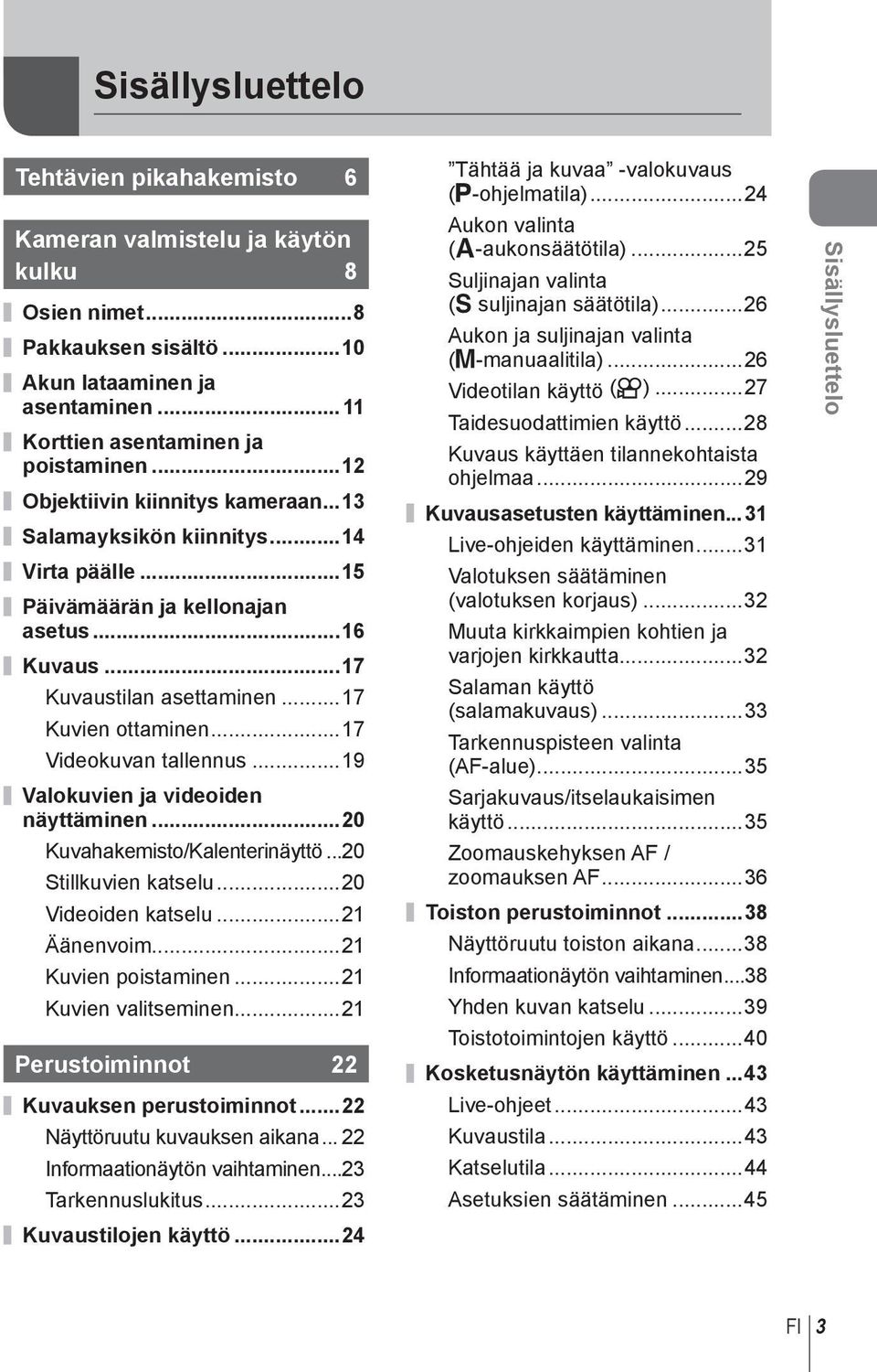 ..9 Valokuvien ja videoiden näyttäminen...0 Kuvahakemisto/Kalenterinäyttö...0 Stillkuvien katselu...0 Videoiden katselu... Äänenvoim... Kuvien poistaminen... Kuvien valitseminen.