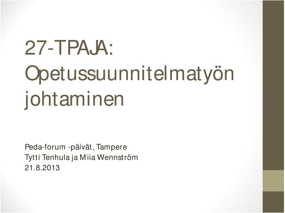 johtaminen Peda-forum